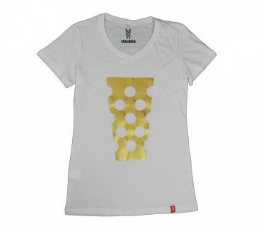 T-Shirt Damen weiß/gold